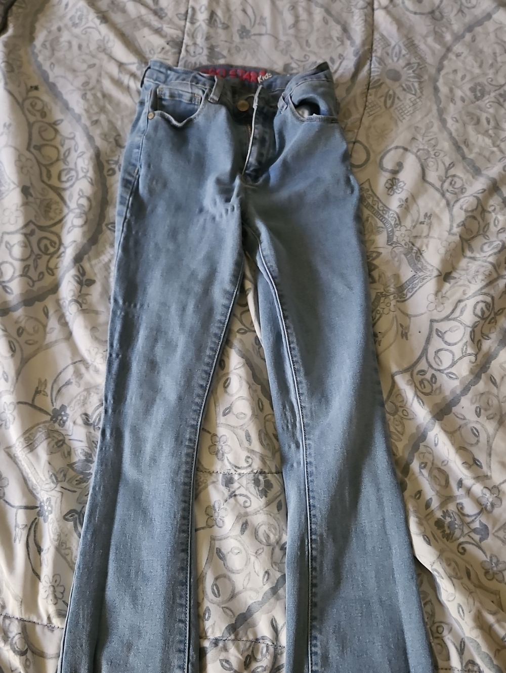 Light Blue Kid's Slim Bootcut Jeans